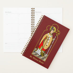 St. Thomas Becket mit Schwert (M 033; koloriert) Planer