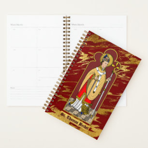 St. Thomas Becket mit Schwert (M 033; koloriert) Planer