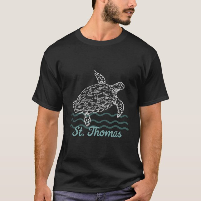St Thomas Caribbean Island Sea Turtle T-Shirt (Vorderseite)