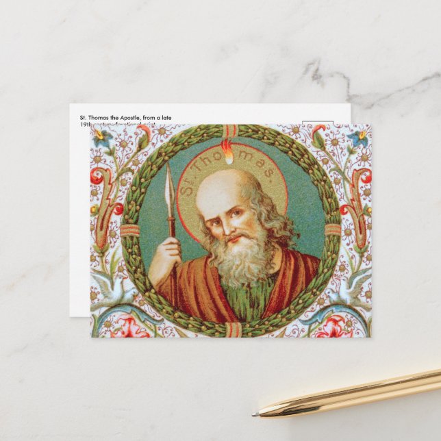 St. Thomas der Apostel (JMAS 12) Postkarte (Vorderseite/Rückseite Beispiel)