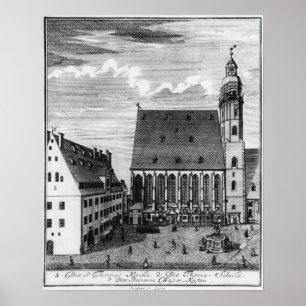 St. Thomas Kirche und Schule in Leipzig, 1723 Poster