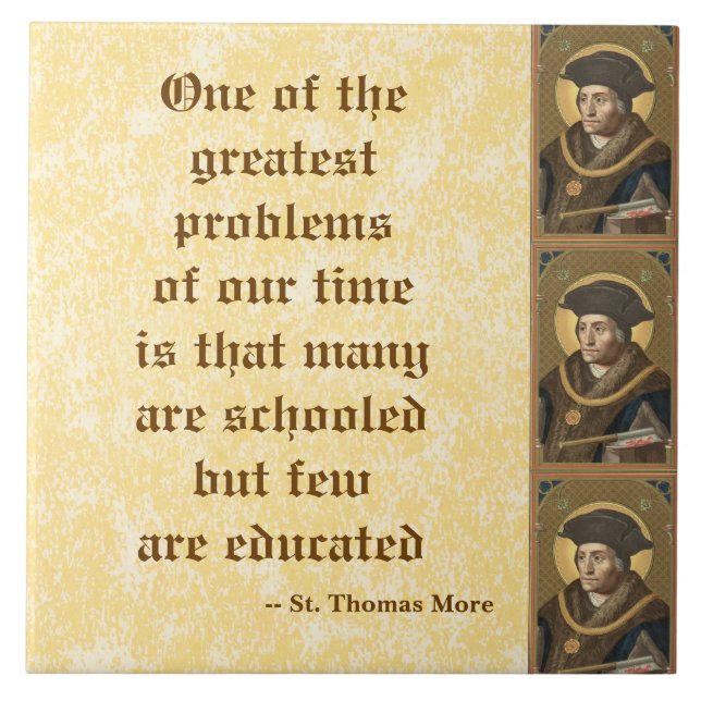 St. Thomas More (SAU 026) Berühmtes Zitat zur Bild Fliese (Vorderseite)