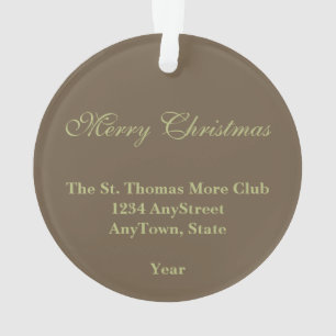 St. Thomas More (SAU 026) Runde Acrylglasscheibe Ornament