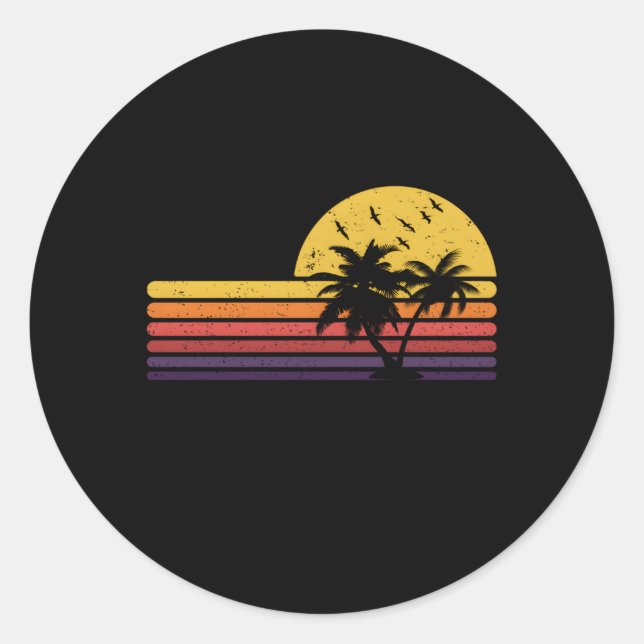 St Thomas Palm Trees Runder Aufkleber (Vorderseite)