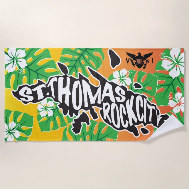 St. Thomas "Rock City" Jungfrau Islands Strandtuch (Vorderseite)
