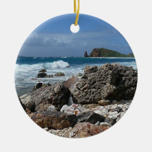 St. Thomas Rocky Beach Keramikornament (Vorne)