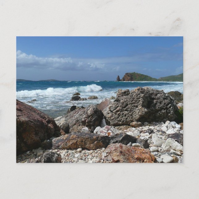 St. Thomas Rocky Beach Postkarte (Vorderseite)
