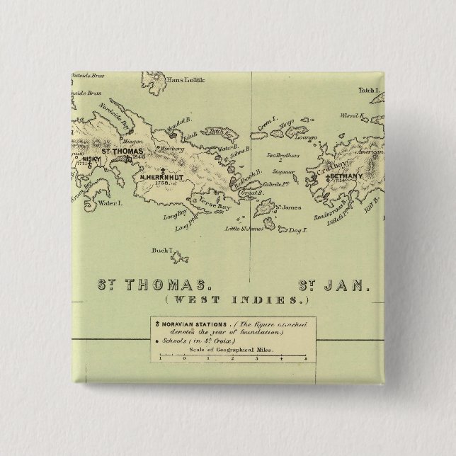 St. Thomas, St. Jan, St. Crook Button (Vorderseite)