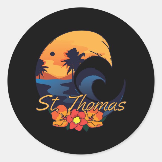 St Thomas Travel Runder Aufkleber (Vorderseite)