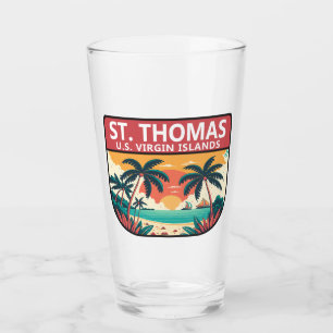 St Thomas U.S. Jungfrau Islands Retro Emblem Glas