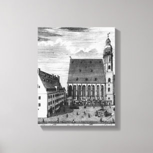 St Thomaskirche und -schule in Leipzig, 1723 Leinwanddruck