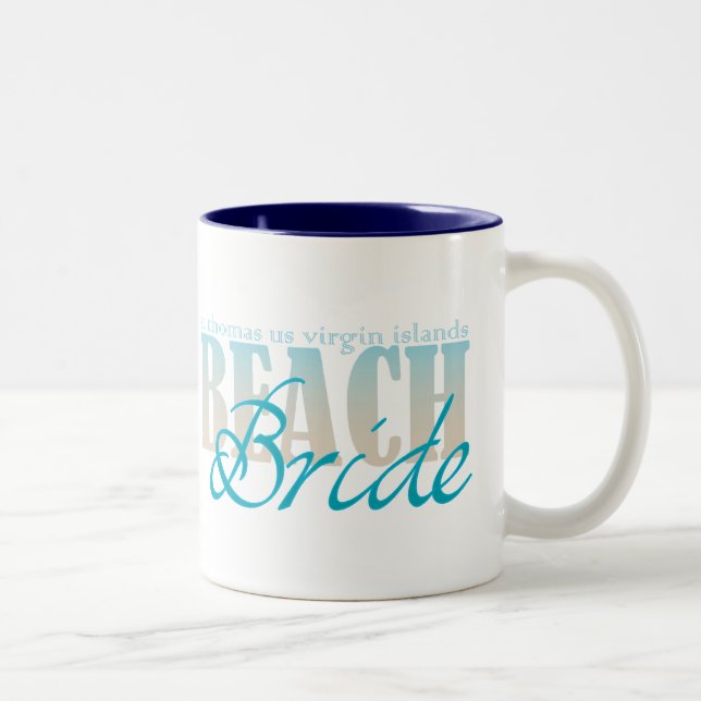 St- Thomasstrand-Braut-Kaffee-Tasse Zweifarbige Tasse (Rechts)