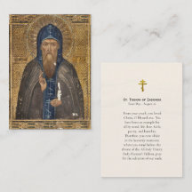 St. Tikhon von Zadonsk Orthodoxe Gebetskarte