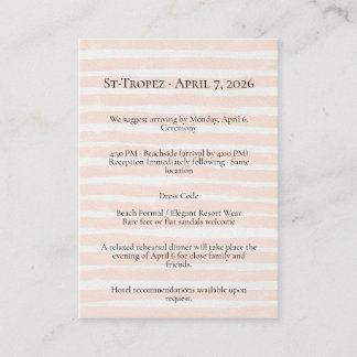 St. Tropez Destination Wedding Begleitkarte