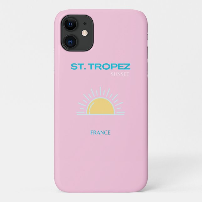 St Tropez, Frankreich, Preppy, Pink Case-Mate iPhone Hülle (Rückseite)