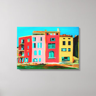 St Tropez House am Strand Leinwanddruck