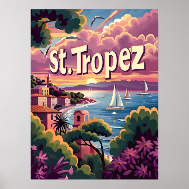 St.Tropez Sunset Poster (Vorne)