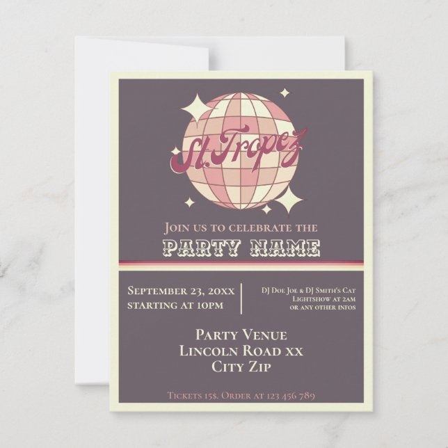 St. Tropez Themensommer Party Feier Einladung (Vorderseite)