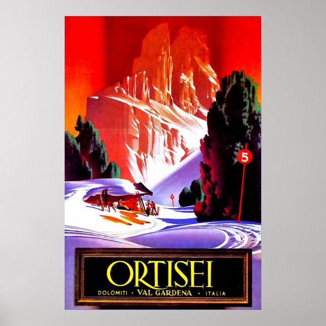 St. Ulrich, Dolomiti Alpen, Grödnerski, Italien Poster (Vorne)