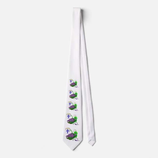 St. Urho-Day-Krawatte mit Betrunkenem Grasshopper Krawatte (Vorderseite)