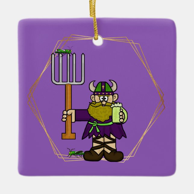 St. Urho Grasshoppers & Wine Ornament (Vorderseite)