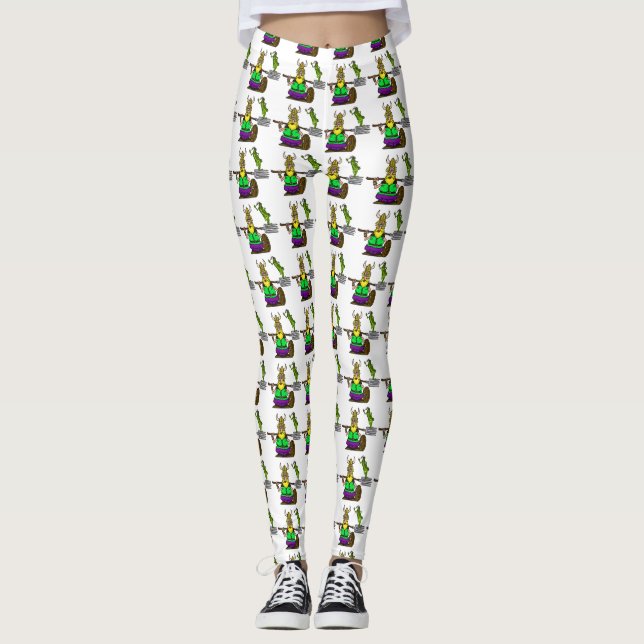 St. Urho mit Grasshopper auf Pitchfork Leggings (Vorderseite)