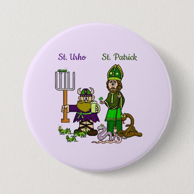 St. Urho und St. Patrick auf Big Button (Vorderseite)