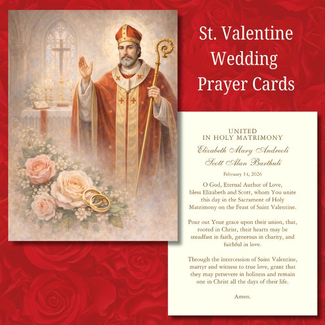 St. Valentine Catholic Wedding Prayer Card (Von Creator hochgeladen)