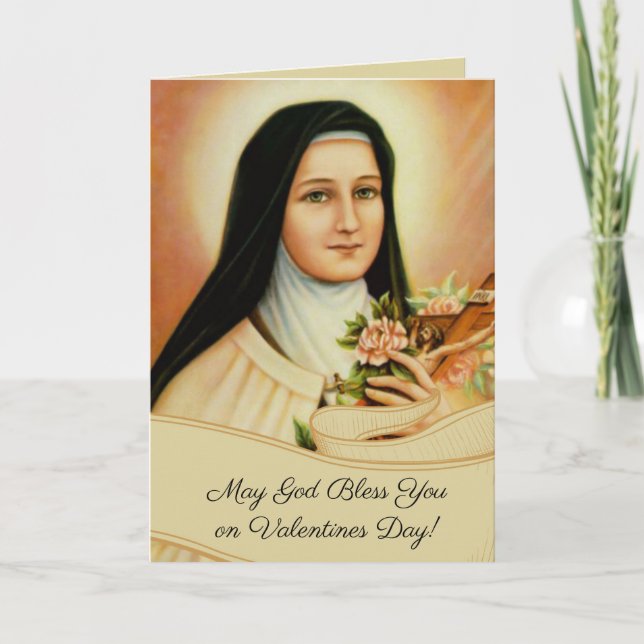 St. Valentinstag Vintag St. Therese Feiertagskarte (Vorderseite)