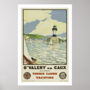 St Valery En Caux, Tennis Casino Yachting Plakat