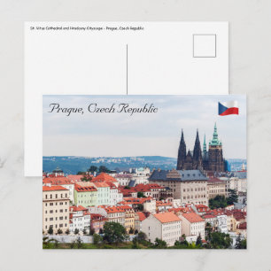 St.-Veits-Dom und Prager Stadtansicht - Tschechisc Postkarte