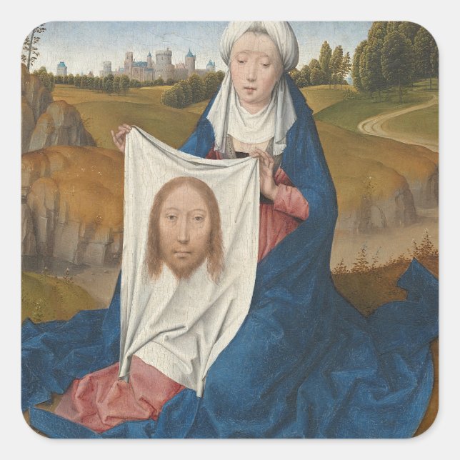St. Veronica, c.1470-1475 (Öl auf Tafel) Quadratischer Aufkleber (Vorderseite)