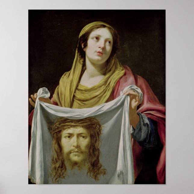 St. Veronica Holding des Heiligen Schleides Poster (Vorne)