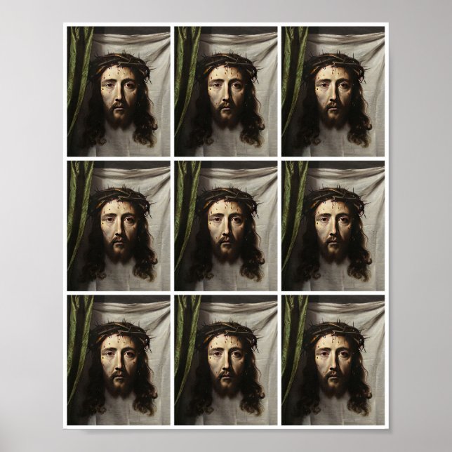 St Veronica Veil Shroud Jesus katholische Heilige  Poster (Vorne)