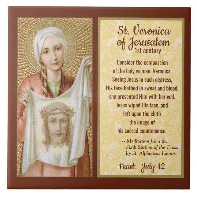 St. Veronica von Jerusalem (JM 60) Fliese (Vorderseite)