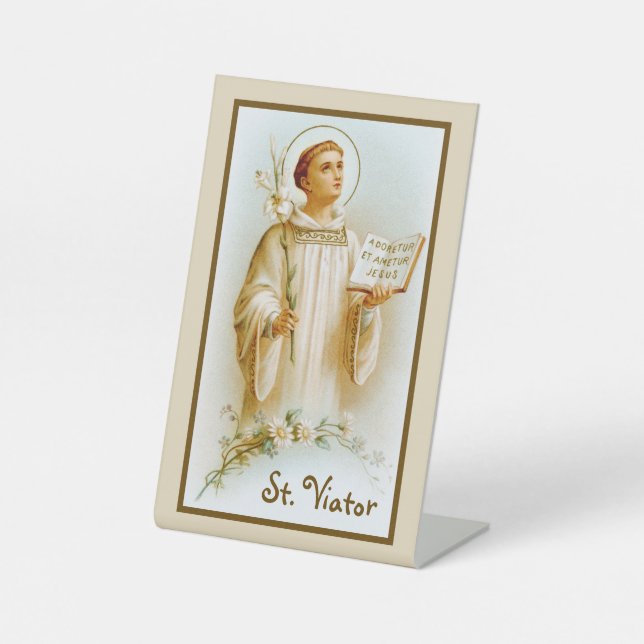 St. Viator von Lyon, der Katechist (BF 02) Sockelschild (Vorderseite)