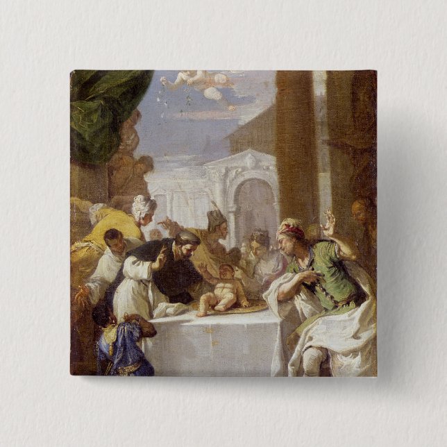 St. Vincent Ferrer darstellend ein Wunder Button (Vorderseite)