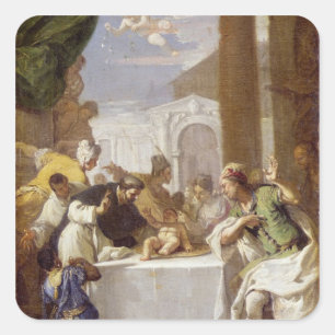 St. Vincent Ferrer darstellend ein Wunder Quadratischer Aufkleber