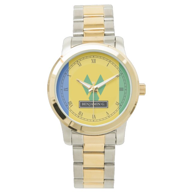 ST. Vincent Flag Individuelle Name Armbanduhr (Vorderseite)