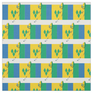 ST VINCENT GRENADINES Flag Map Kontur Stoff