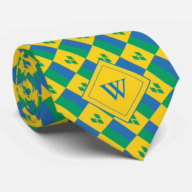 ST VINCENT GRENADINS Christlich Scripture Monogram Krawatte (Gerollt)