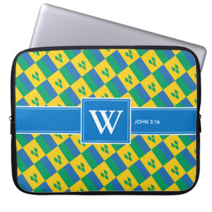 ST VINCENT GRENADINS Christlich Scripture Monogram Laptopschutzhülle
