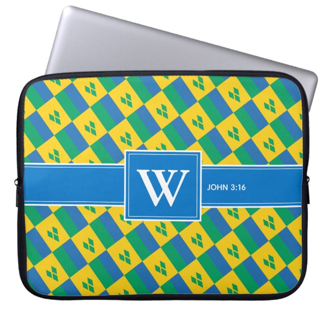 ST VINCENT GRENADINS Christlich Scripture Monogram Laptopschutzhülle (Vorderseite)