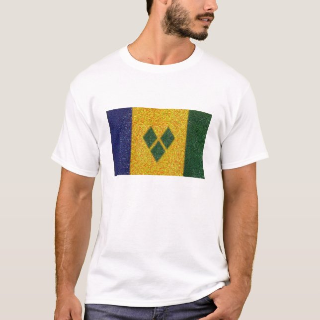 St. Vincent u. die Grenadinenflagge T-Shirt (Vorderseite)
