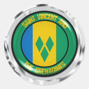 St. Vincent und das Emblem der Grenadinen Runder Aufkleber