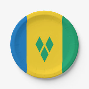St. Vincent und die Flagge der Grenadinen Pappteller