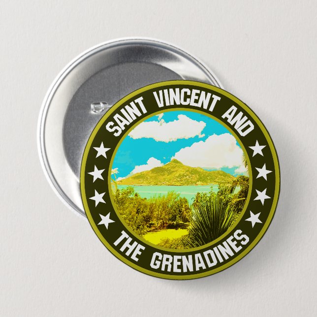 St. Vincent und die Grenadinen Button (Vorne & Hinten)