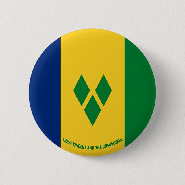 St. Vincent und die Grenadinen Fahne Charme Button (Vorderseite)