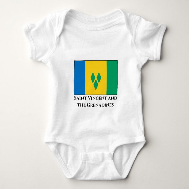 St. Vincent und die Grenadinen-Flagge Baby Strampler (Vorderseite)