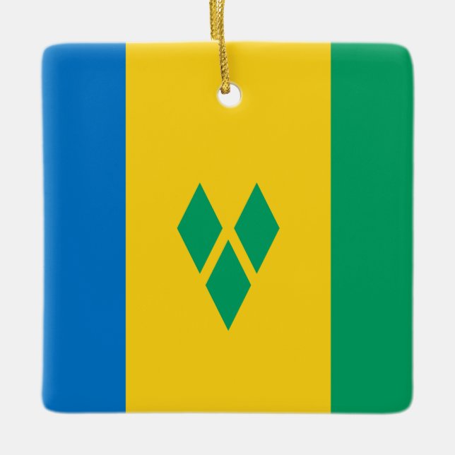 St. Vincent und die Grenadinen-Flagge Keramikornament (Vorderseite)